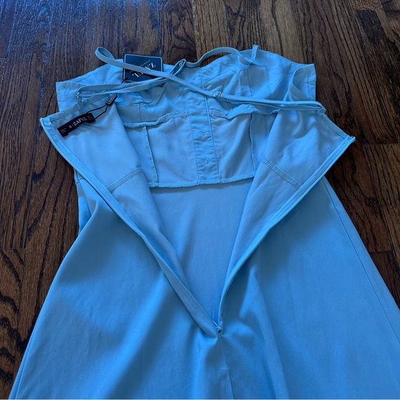 🦋 NWT Zaful Button Crisscross Cami Dress Baby Blue Small 4 - Picture 4 of 11